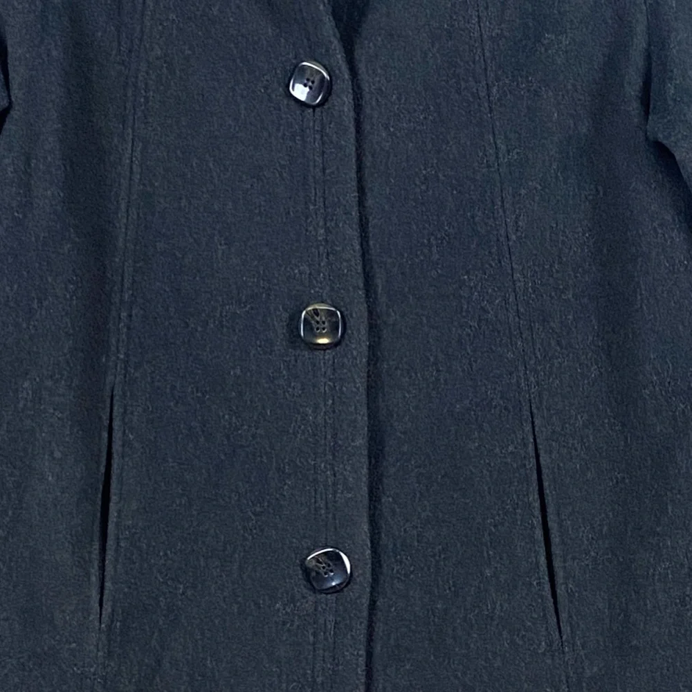 Jones New York Wool Cashmere‎ Blend Coat Size 8 Black Classic Preppy Essential
